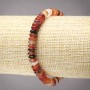 Pulsera elástica de cornalina, rondeles lisos de 6×3 mm