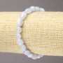 Pulsera elástica de ágata azul facetada, diámetro 10×8 mm