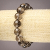 Pulsera elástica de topacio ahumado natural, bola lisa, diámetro 12 mm+