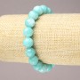 Pulsera elástica de aguamarina con bolas lisas, diámetro 10 mm+
