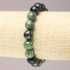 Pulsera elástica de zoisita natural con bolas lisas de 10 mm (±)