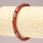 Pulsera elástica de jaspe rojo, cilindro liso, diámetro 10x6 mm+