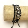 Pulsera para hombre de cuero ecológico con calavera