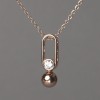 Collar Xuping con baño de oro 18K y colgante con cristal blanco 23×7 mm, grosor 1,6 mm, longitud 45-50 cm