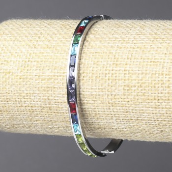 Pulsera Xuping rodio con cristales multicolores