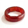 Pulsera elástica de cornalina con piedras rectangulares