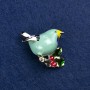 Broche Pájaro en metal dorado y esmalte