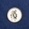 Broche camafeo de metal dorado y esmalte 34 mm +