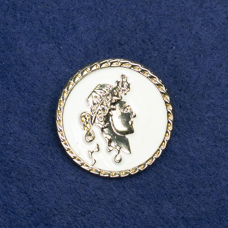 Broche camafeo de metal dorado y esmalte 34 mm +
