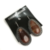 Pendientes de cornalina, montura «punto cruz», piedra en forma de lágrima 3×2 cm, longitud 4 cm