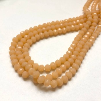 Cuentas de cristal checo en hilo, tono empolvado, mate, rondel facetado, diámetro 6×4,5 mm + -, longitud 38-40 cm +