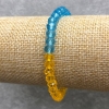 Pulsera elástica de cristal checo «Ucrania» rondeles facetados, diámetro 6x4 mm, longitud 18 cm ±