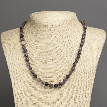 Collar de charoita natural pulido, diámetro de cuentas 7×8 mm, longitud 45 cm+