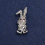 Broche Conejito plateado con strass 42×19 mm +