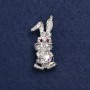 Broche Conejito plateado con strass 42×19 mm +