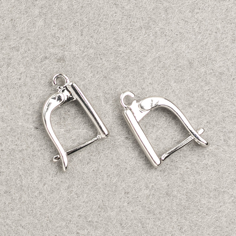 Ganchos para pendientes de metal plateado 14×2,5 mm - par