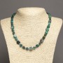Collar de crisocola natural, cuentas pulidas, diámetro 8×9 mm, longitud 45 cm ±