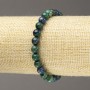 Pulsera elástica de azurita, bolas lisas, diámetro 6 mm (±)