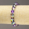 Pulsera elástica de vidrio opalino, cuentas lisas de color violeta transparente, diámetro 8 mm, longitud 18 cm ±