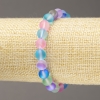 Pulsera elástica de vidrio opalino, cuentas lisas multicolores, diámetro 8 mm, longitud 18 cm+-