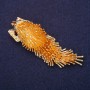 Broche erizo-puercoespín 75×23 mm, metal amarillo
