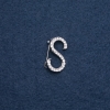Broche inicial 'S' 28x17 mm color plata
