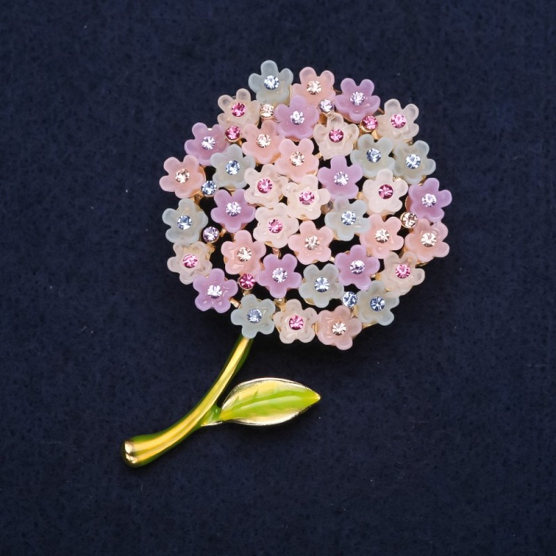 Broche en forma de flor 'Hortensia multicolor' 60x40 mm