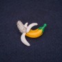 Broche de Banana con strass y esmalte