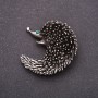 Broche Pangolín con strass verdes 43×43 mm, metal gris