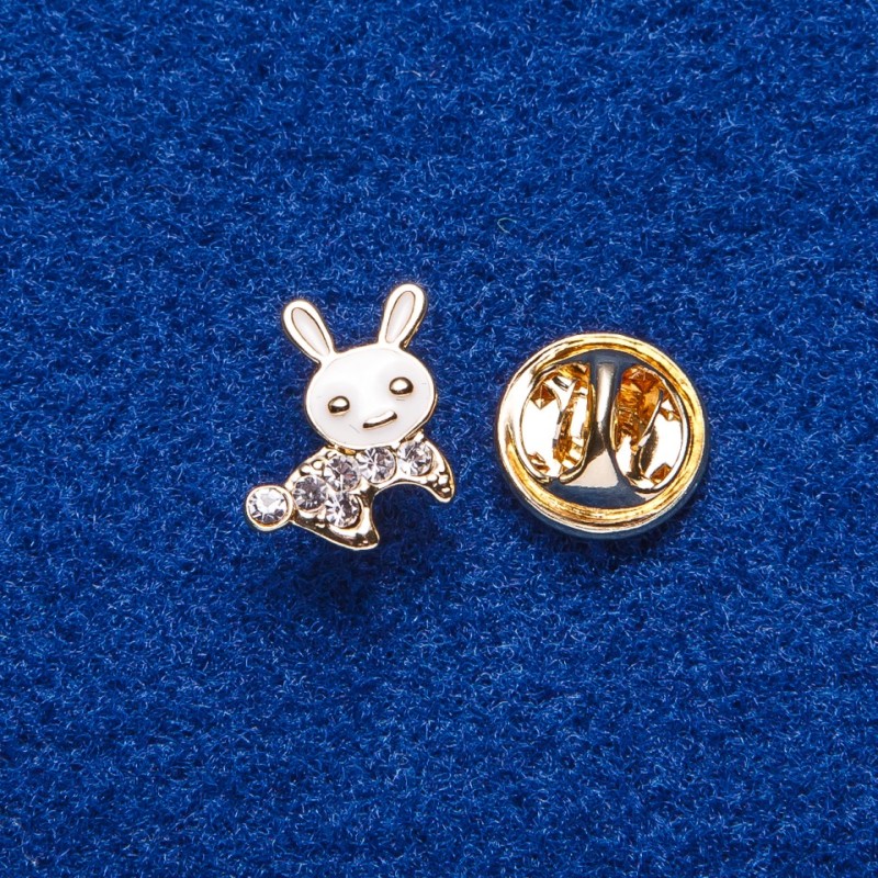 Broche de rosca «Conejito» 1,4×1,2 cm metal dorado