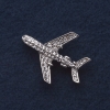 Broche «Avión» 3×3 cm, metal gris con cristales