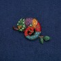 Broche camaleón dorado con cristales multicolores 63×35 mm +