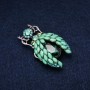 Broche Escarabajo con strass verde 28×48 mm