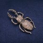Broche Escarabajo de Mayo dorado con strass 36×78 mm