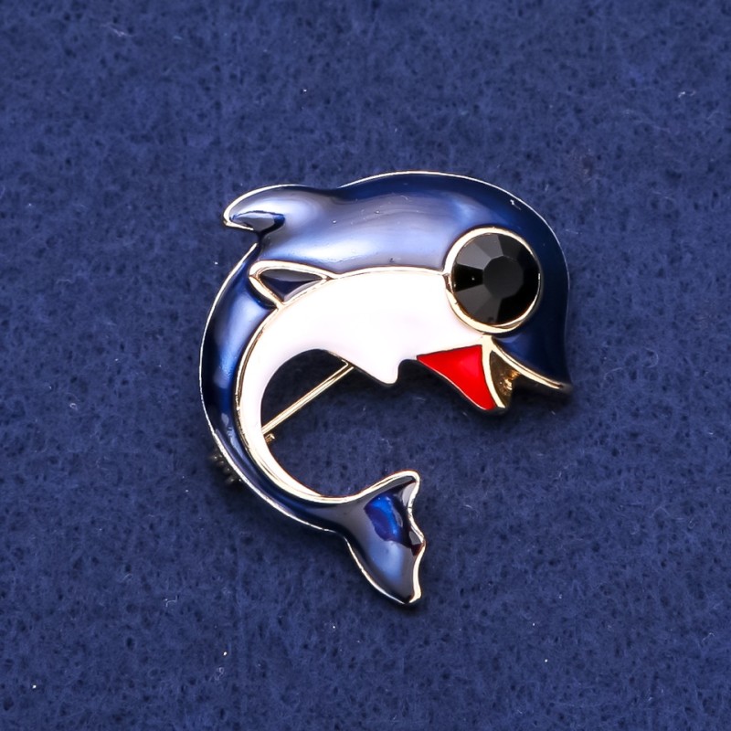 Broche Orca Azul 37×38 mm