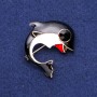 Broche Orca negra 37 × 38 mm
