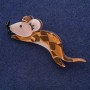 Broche Misha de nácar, 75×24 mm, metal gris