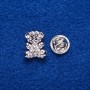 Broche con tornillo «Ratón» metal plateado 1,6 × 1,3 cm