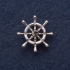 Broche «Timón», diámetro 3 cm, metal gris