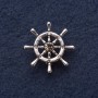 Broche «Timón», diámetro 3 cm, metal gris
