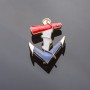Broche en forma de ancla de 5 × 3 cm, dorado con esmalte de colores