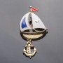 Broche Velero con esmalte colorido 6×3 cm
