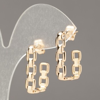 Pendientes de botón Xuping baño de oro 18K, cadena, grosor 5,5 mm, longitud 25 mm