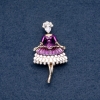 Broche «Fraylina» esmalte violeta, 30×55 mm, color dorado