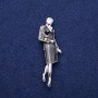 Broche-colgante «Dama con esmalte» plateado