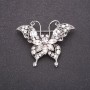 Broche de mariposa con strass blancos 40×50 mm metal blanco