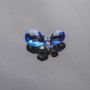 Broche 'Mariposa' 2,5 × 3 cm plateado, cristales azules