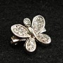 (17×15 mm) Broche diminuto de metal claro con cristales de strass