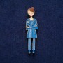 Broche «Enfermera» azul esmalte, metal dorado 17×66 mm