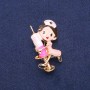 Broche de enfermera multicolor esmaltado, metal dorado 27×44 mm